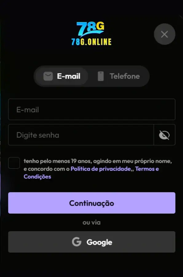 78g registro e login